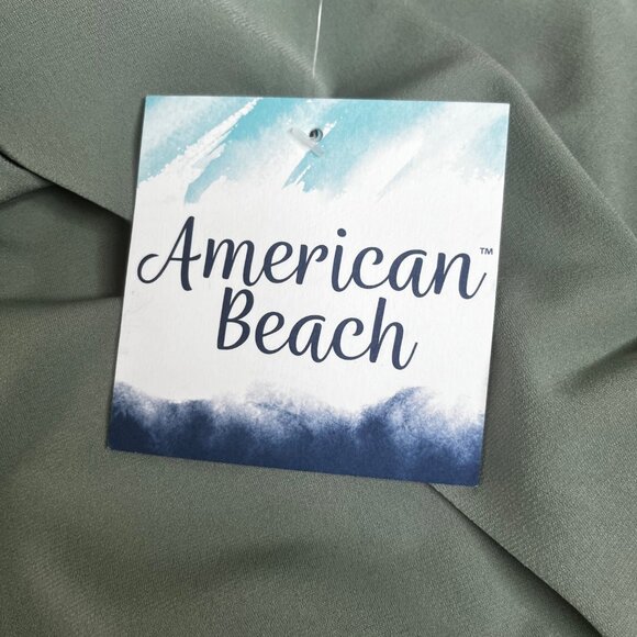 American Beach by Maruices Womens Swim Tankini Tank Top Sage Green 2XL - Picture 10 of 11